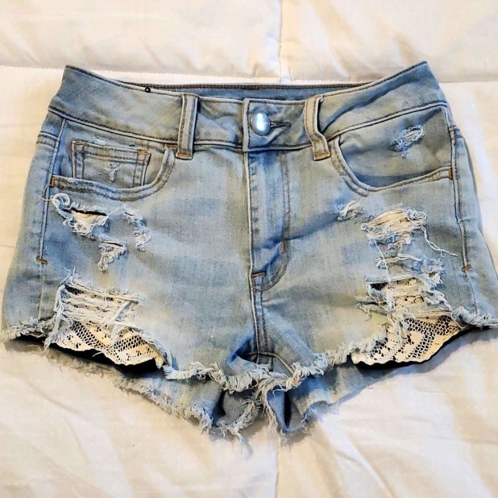 American Eagle Light Distressed Shorts